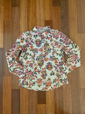 Sezane Inspired Pierro Villa Button Down Floral Shirt 36 A2